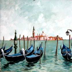 Venice Gongolas in front of San Giorgio Maggiore